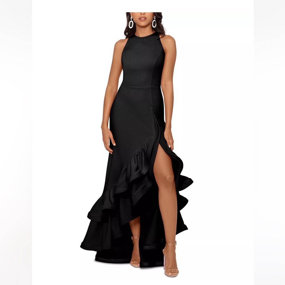 Betsy Adam ruffle formal dress size 10